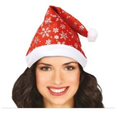 Gorro de papa noel rojo copos de nieve 8412672410650 41065