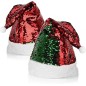 Gorro papa noel lentejuelas verde rojo reversible