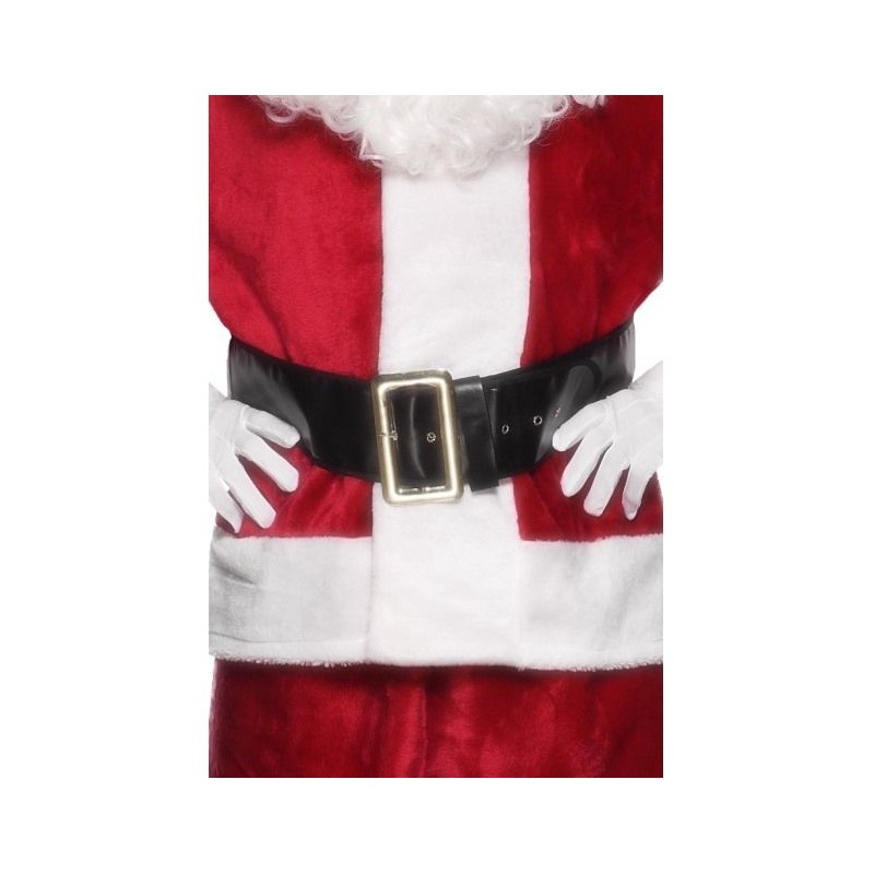 Cinturon negro papa noel hebilla oro 145 cm