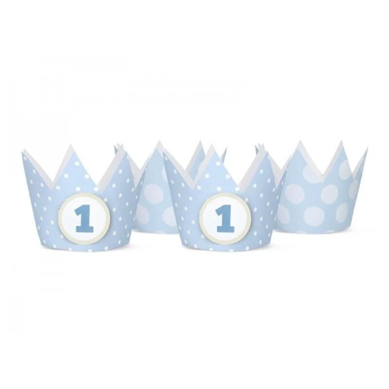 Corona 1º cumpleaños en color azul bebe 4 ufd