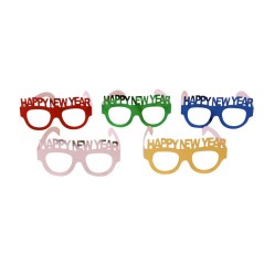 Gafas cotillon multicolor happy new year   101031