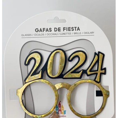 Gafas 2024 oro redondas para fin de año cotillon 8433584411542 41154