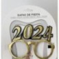 Gafas 2024 oro redondas para fin de año cotillon
