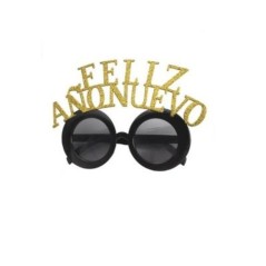 Gafas Feliz Año negras oro redondas 8433584411832 41183