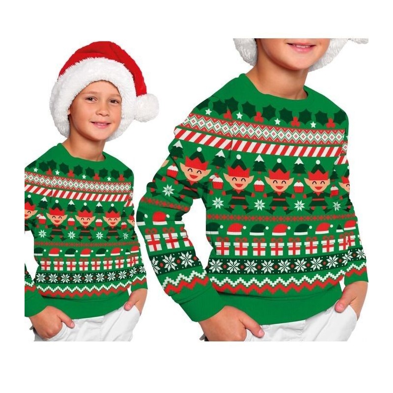 Jersey Navidad verde Elfo infantil tallas  41862+41864 41865