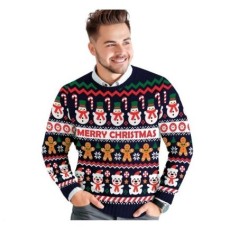 Jersey Navidad gracioso Muñeco de nieve para hombre tallas  41865 41866 41867