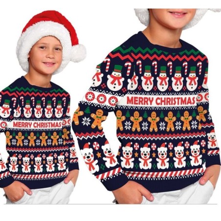 Jersey Navidad Muñeco de nieve infantil tallas  41871 41872 41873