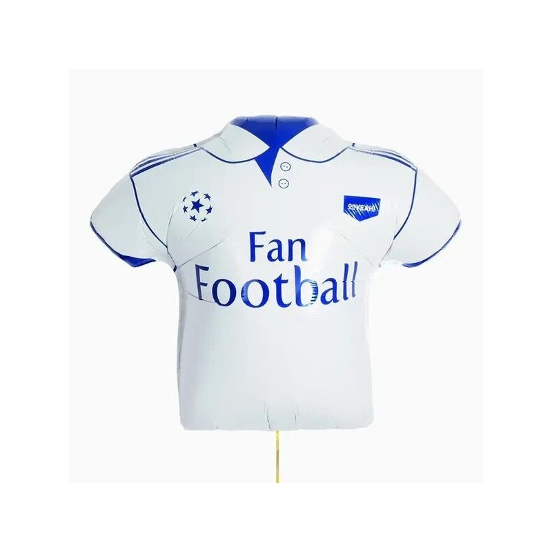 Globo camiseta futbol blanco real 84 cm helio o aire