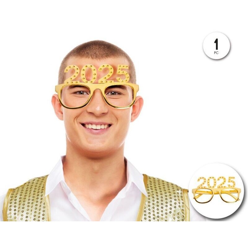 Gafas 2025 oro para fin de año cotillon
