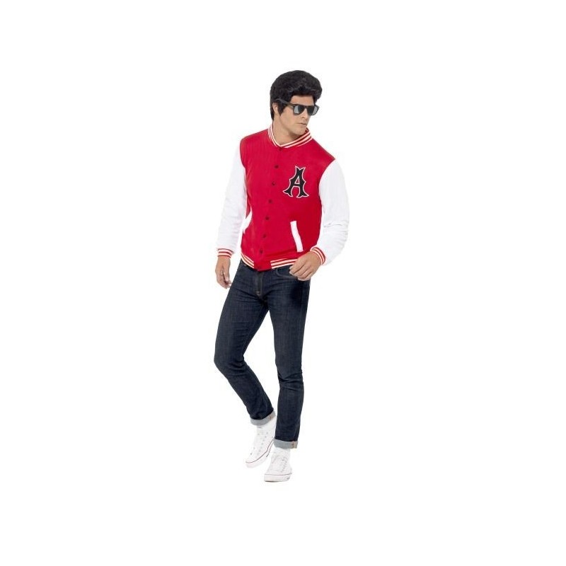 Chaqueta años 50 roja grease jock leterman talla M o L