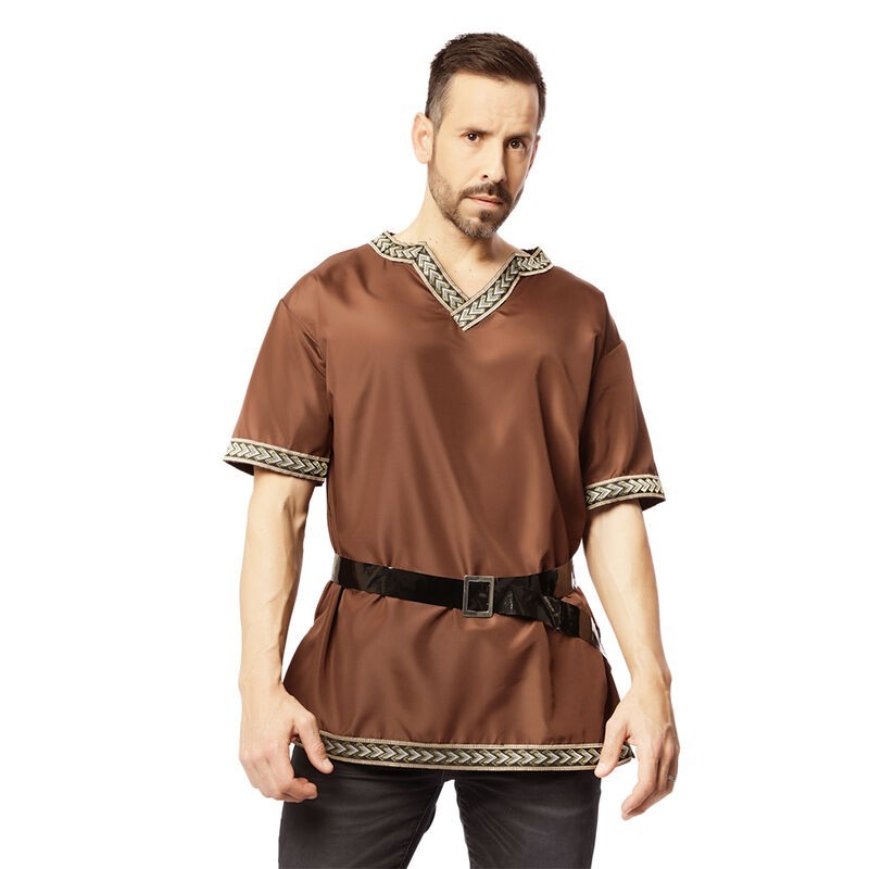 Camisa medieval marrón para hombre talla 52