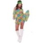 Disfraz vestido hippie flower power mujer talla L 42-44