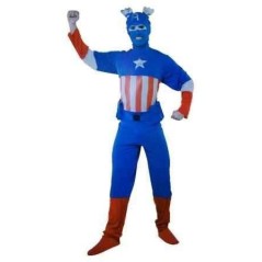 Disfraz de Capitan America superheroe adulto barato. Tienda disfraces