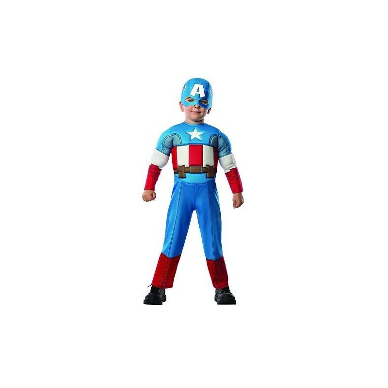 Disfraz Capitan America musculoso deluxe talla 1-2