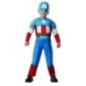 Disfraz Capitan America musculoso deluxe talla 1-2