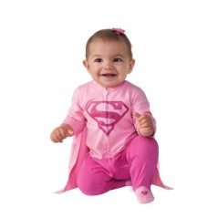 Disfraz Supergirl para bebe 6 a 12 rosa. Tus disfraces baratos